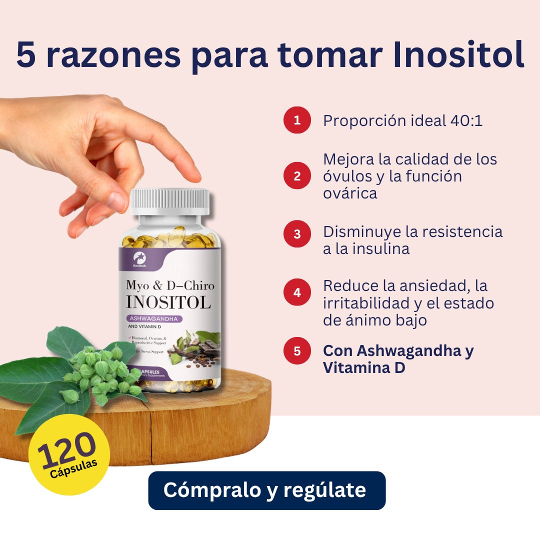 MYO & D-Chiro Inositol con Ashwagandha y Vitamina D