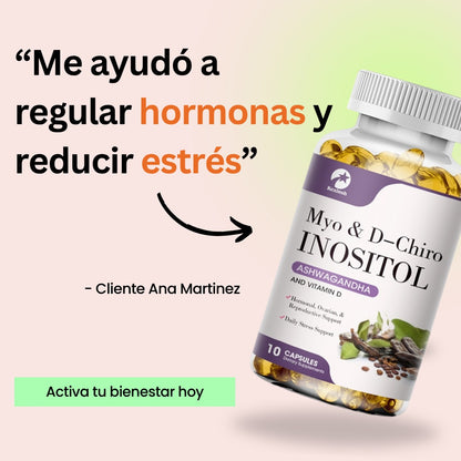 MYO & D-Chiro Inositol con Ashwagandha y Vitamina D